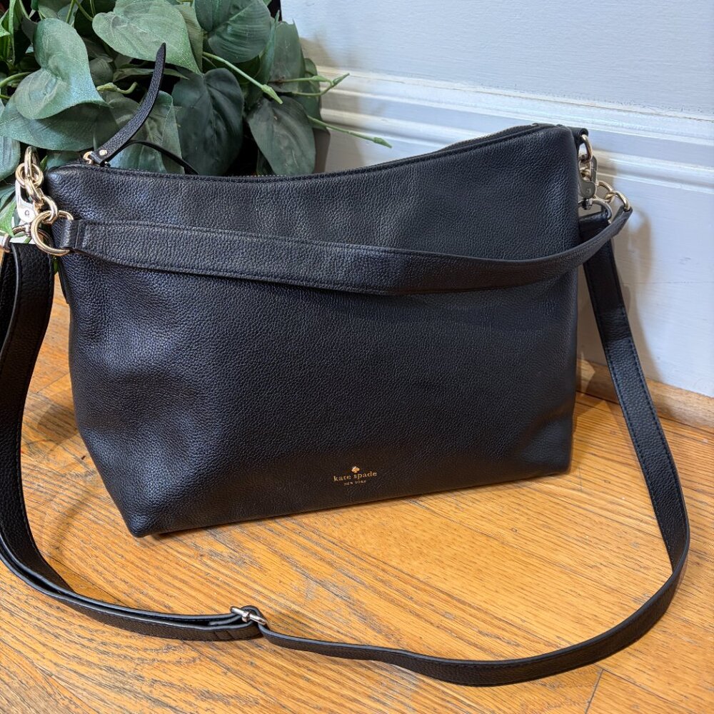 Kate Spade Larchmont Avenue Alena pebbled leather shoulder bag Black